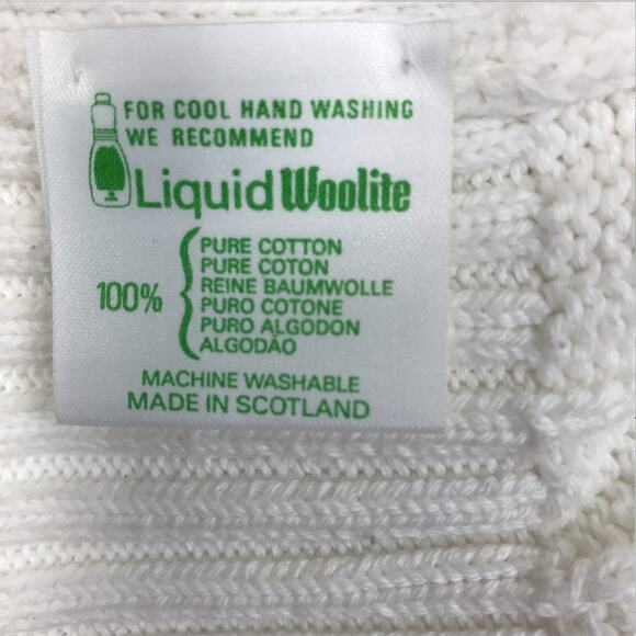 PRINGLE Of Scotland V-Neck Fisherman Sweater Sz S Ivory Golf Tennis Timeless EUC - Picture 7 of 9